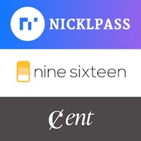 the logos for nickpass, nineteen, and cent