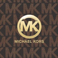 michael kors logo on a brown background